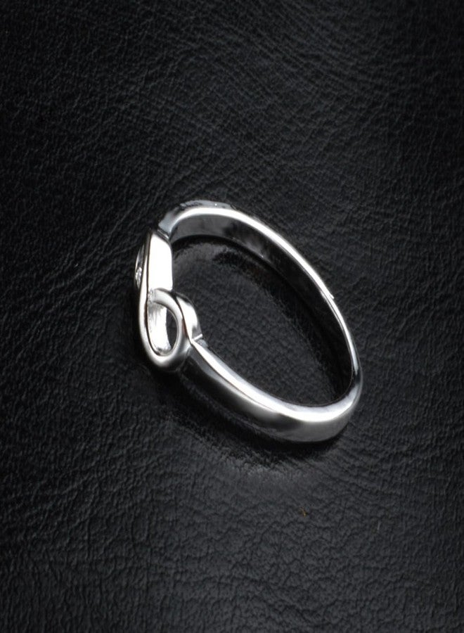 CCBFY 18k White Gold Plated 925 Sterling Silver Rings for Women Promise Rings for Her, Stackable Wedding Bands Rings for Women Infinity Forever Love Knot Ring (Silver 13) - Image 5
